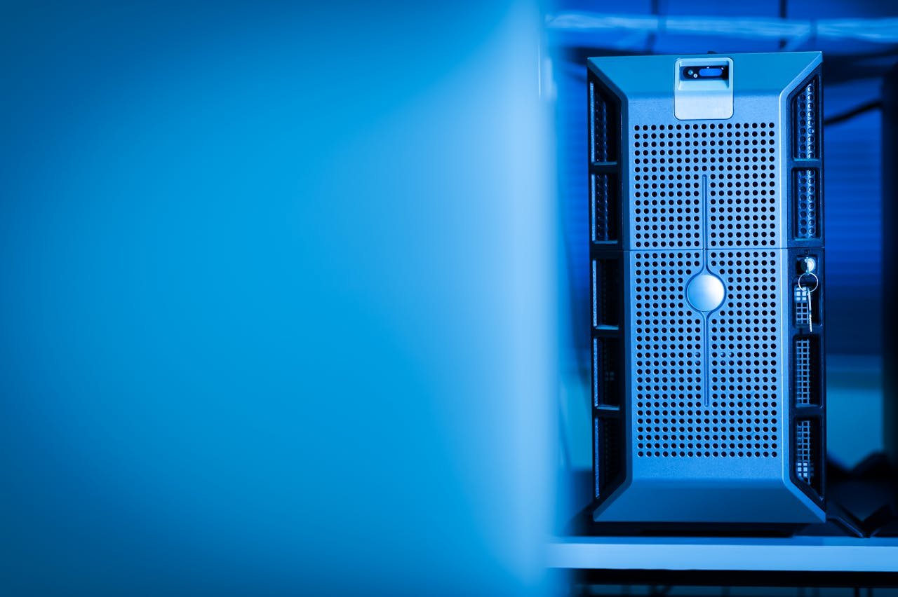 The Art of Drawing Readers In: Your attractive post title goes here Close-up of a modern server unit in a blue-lit data center environment.